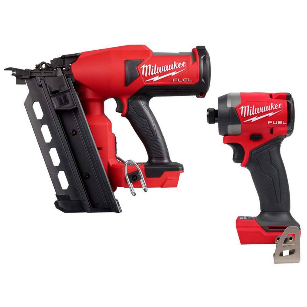 M18 FUEL 18-Volt Lithium-Ion Brushless Cordless Duplex Nailer (Tool Only) with M18 FUEL Impact Driver -  Milwaukee