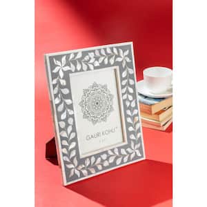 5 in. x 7 in. Rustic Ash Gray Jodhpur Mother of Pearl Picture Frame