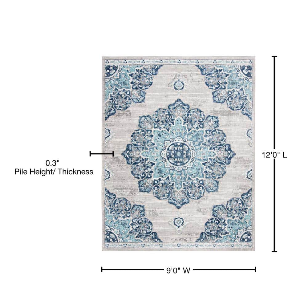 Elysian Gray 54" Hand-Knotted Round Synthetic Area Rug