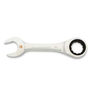 19 mm 90-Tooth 12 Point Stubby Ratcheting Combination Wrench