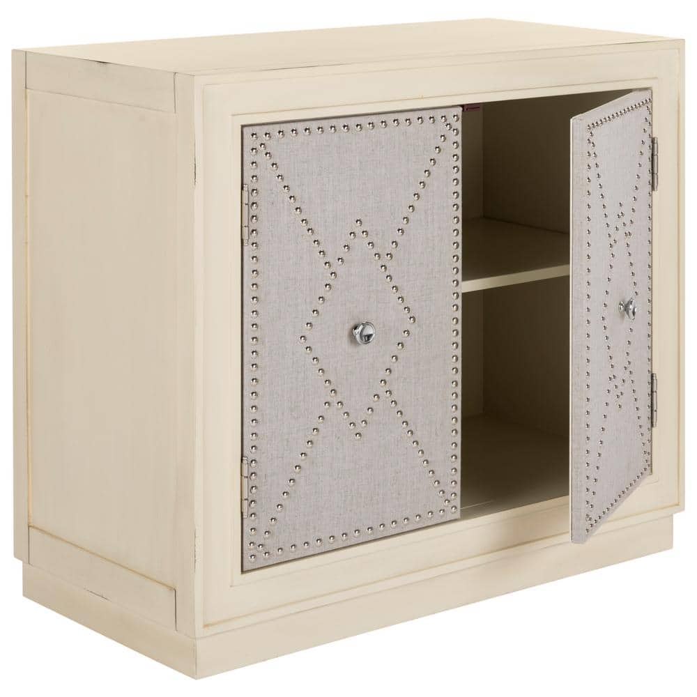 Erin Beige and Gray 2-Door Chest with Nailheads