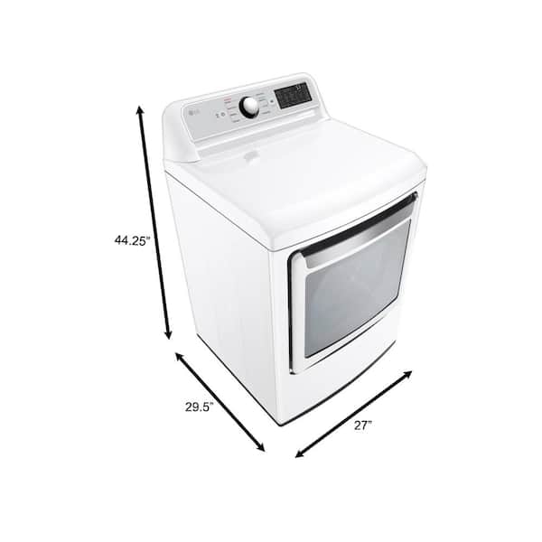 LG EasyLoad Smart Wi-Fi Enabled 7.3-cu ft Smart Gas Dryer (White) DLG7301WE