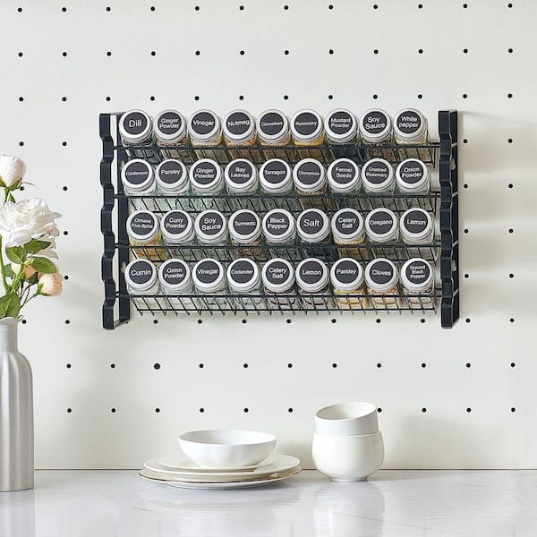 18x11 in. Spice Rack Organizer for Cabinet, Spice Organizer with 36-Empty Spice Jars, Lids, Spice Labels, for Countertop