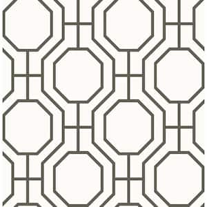 Circuit Black Modern Ironwork Paper Strippable Roll Wallpaper (Covers 56.4 sq. ft.)