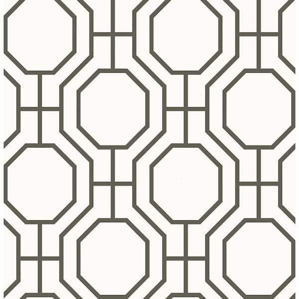 A-Street Prints Circuit Black Modern Ironwork Black Wallpaper Sample