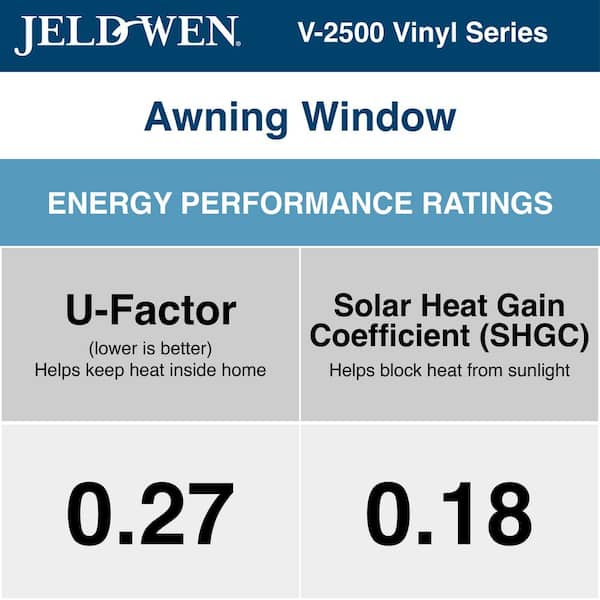 V-4500 48 in. x 24 in. White Vinyl Nailfin Awning Window with Low E, Argon, Screen, and No Grids