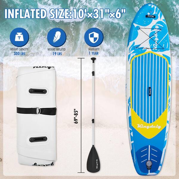 10FT Inflatable Stand Up Paddle Board SUP Surfboard Non-Slip Deck w/ Pump Bag UK 