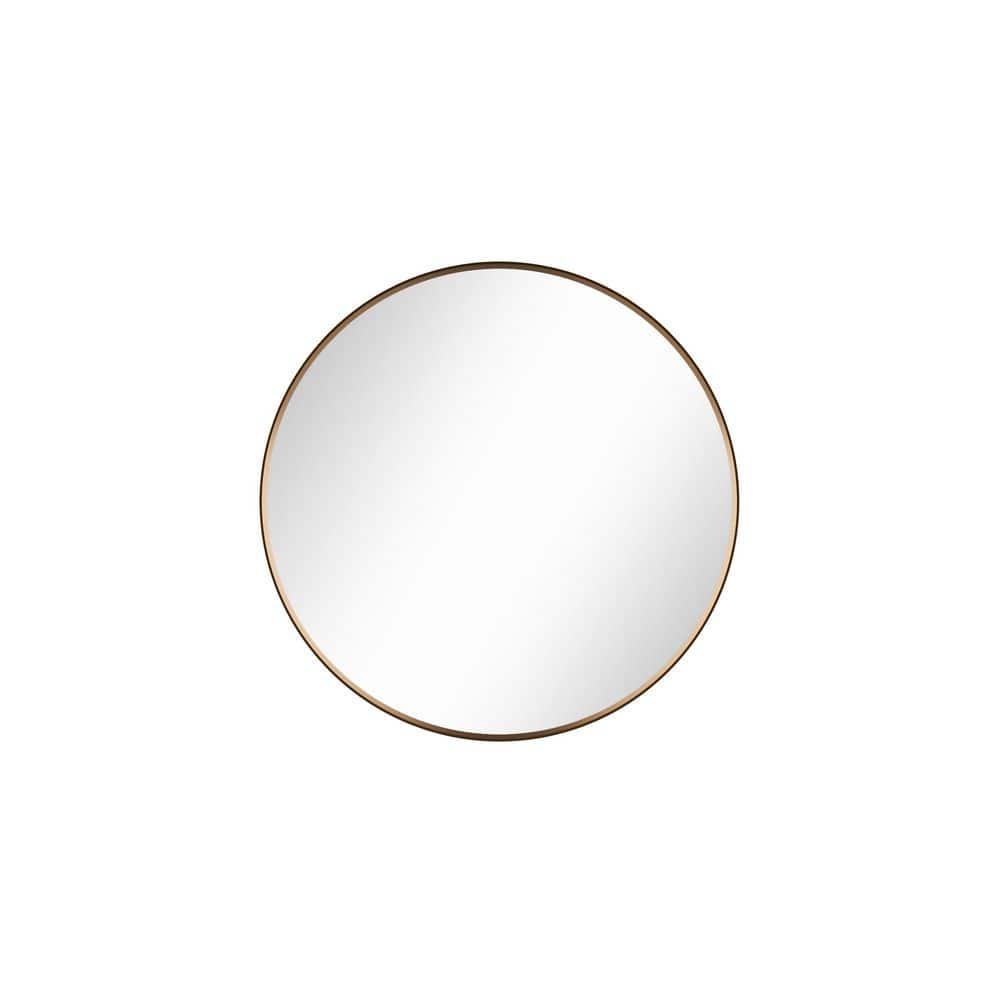 24 in. W x 24 in. H Round Aluminum Framed Wall Mounted Bathroom Vanity Mirror in Brushed Gold price history on PriceWatchPro