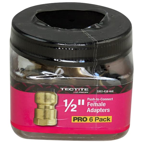 1/2 in. Brass Push-To-Connect Female Pipe Thread Adapter Pro Pack (6-Pack)