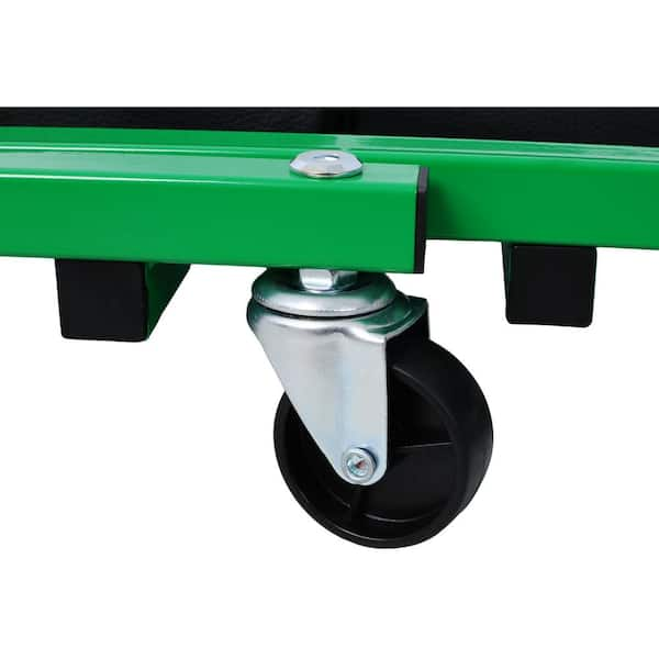 Green 36 in. Z Creeper Cart, 2 in 1 Mechanic Creeper with 6-Wheels, 300 lbs Capacity