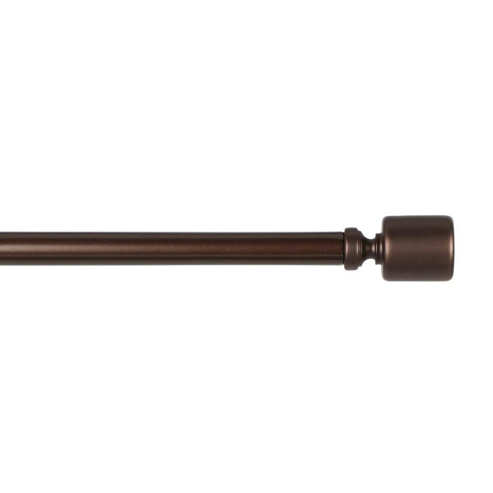 Adjustable Oil Rubbed Bronze Single Curtain Rod Set with Finial
