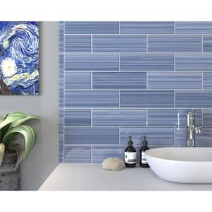 Hand Painted Trim 1 in. x 12 in. Coastline 50 Glass tile (0.083 sq. ft./1 Piece)