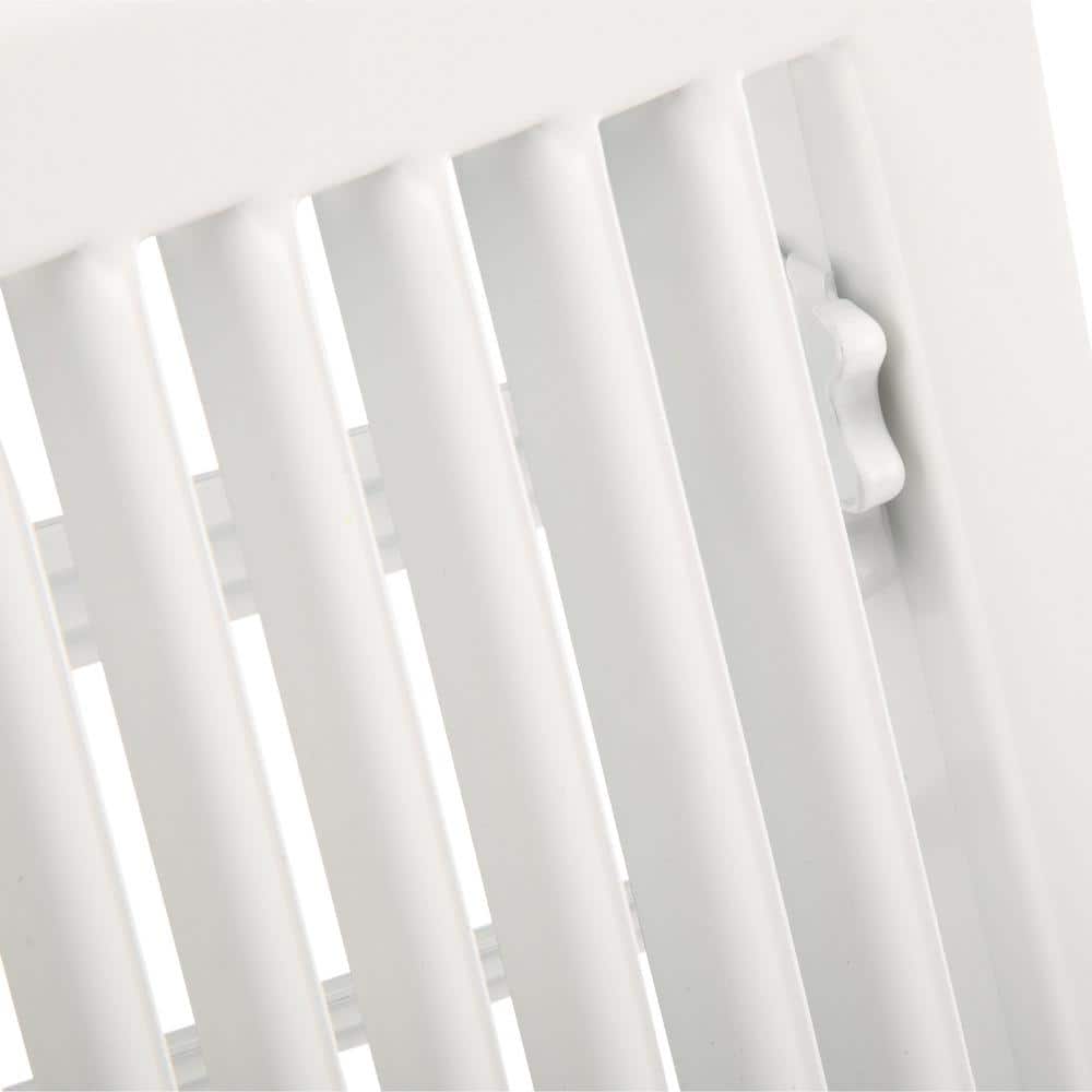 6 in. x 10 in. White Steel 2-Way Floor Register