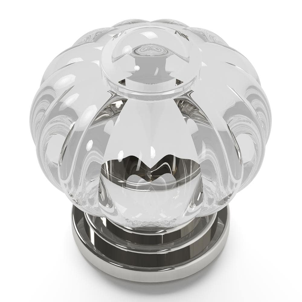 Polished Nickel Round Crystal Cabinet Knob with Mounting Hardware