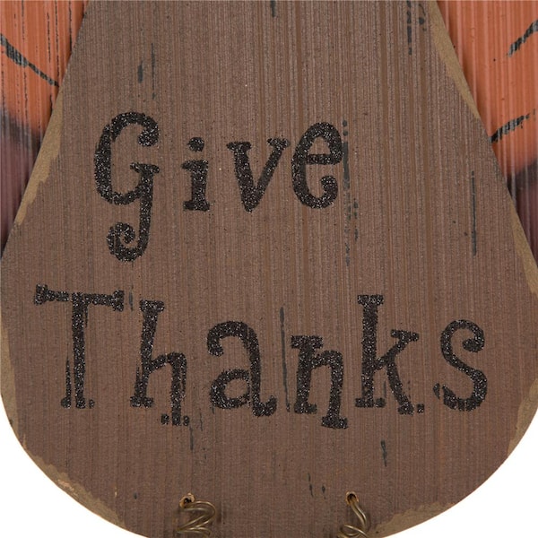 Glitzhome 24 in. L Metal Happy Thanksgiving Wall Decor 2006000082 - The  Home Depot