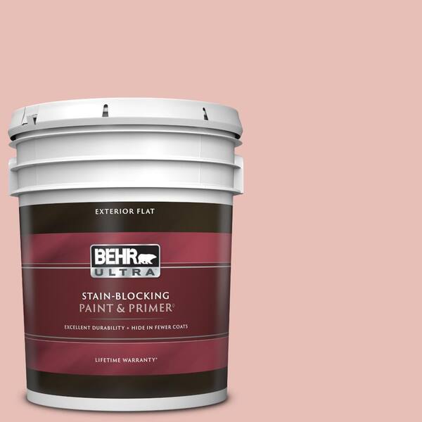BEHR ULTRA 5 gal. #T18-01 Positively Pink Flat Exterior Paint & Primer