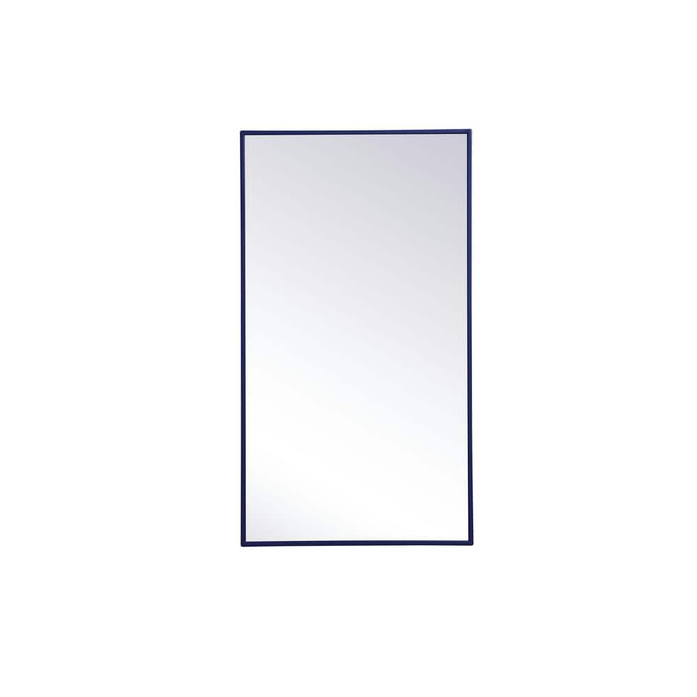 Medium Rectangle Blue Modern Mirror (36 in. H x 20 in. W)
