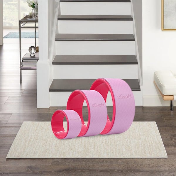 cadeninc Pink 21 in. x 13 in. Yoga Wheel Set with Prop Wheel for Back Pain  and Stretching ATI-LQW3-557 - The Home Depot