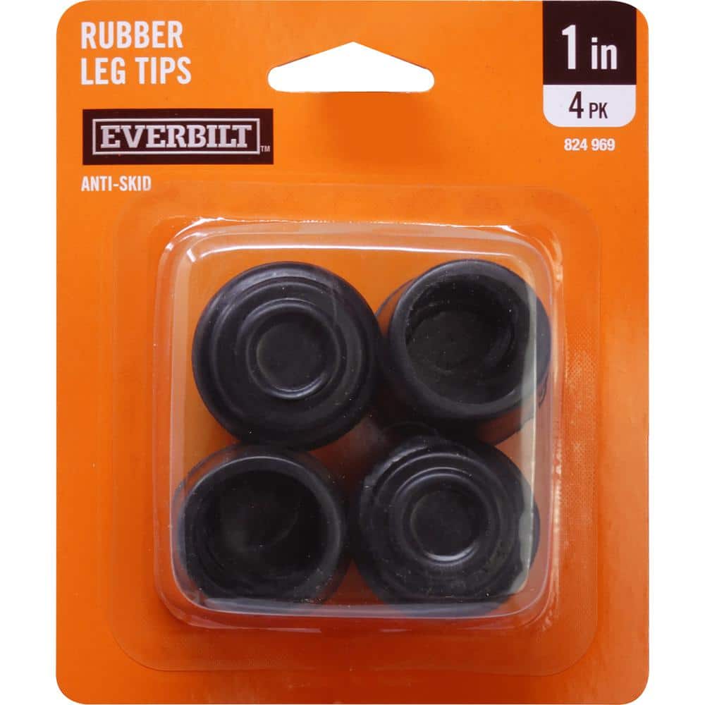 Everbilt 1 In Black Rubber Leg Tips 4 Per Pack The Home Depot