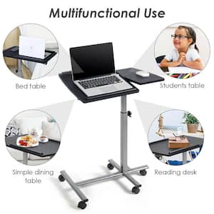 16 in. Rectangular Black Laptop Desk with Adjustable Height Feature
