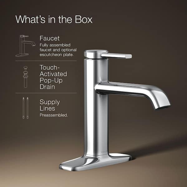 KOHLER Ashan Single Hole Single-Handle Bathroom Faucet in Polished