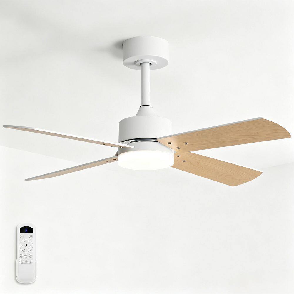 42 in. Indoor White Standard Downrod DC Ceiling Fan with Dimmable Light, 6 Speed Reversible Remote,Dual Color Blades price history on PriceWatchPro