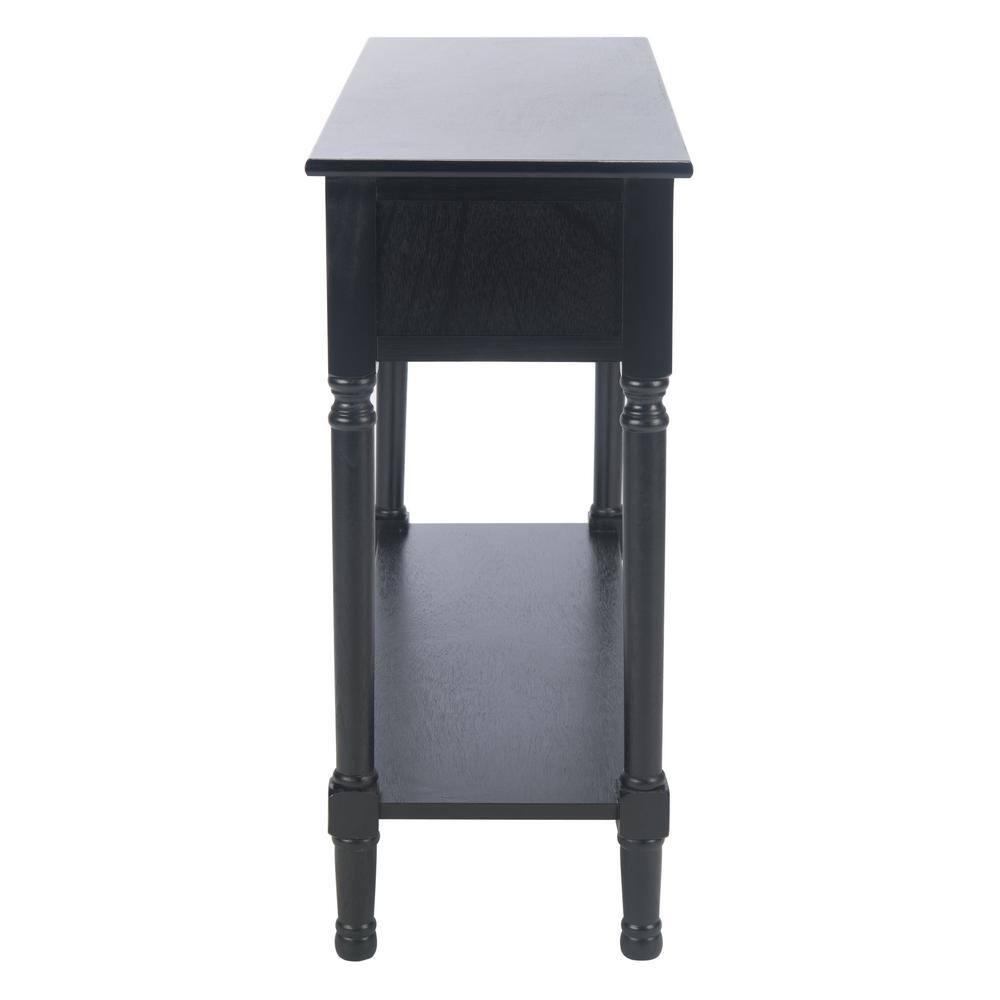 Allura Black Wood and Metal Console Table with Storage