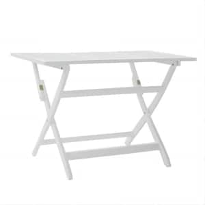 43.5' in. White Acacia Wood Foldable Table(Seats four)