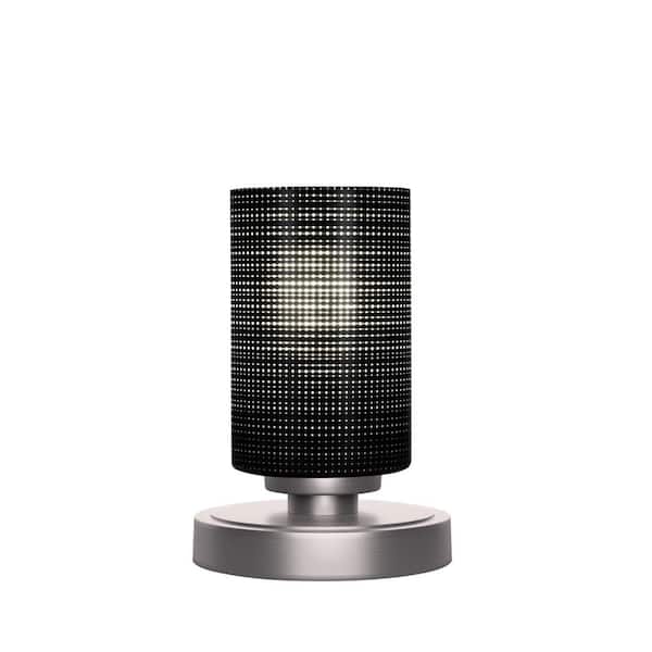 Unbranded Quincy 8 in. Graphite Accent Lamp with Glass Shade
