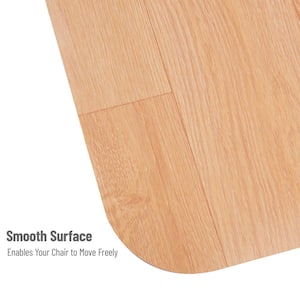 9-to-5 Collection, Office Chair Mat with Lip for Hardwood Floors, 47.5 x 35.5, PVC, Woodtone