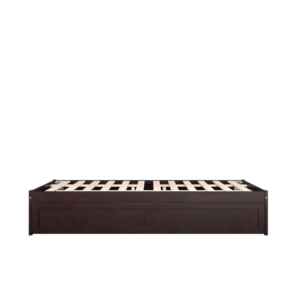 Espresso Full Platform Bed with Twin Trundle and Drawers