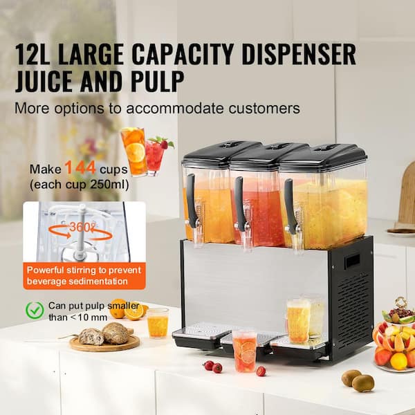 SKYSHALO Insulated Beverage Dispenser, 3 Gal. Thermal Drink Server with  Spigot, 304 Stainless Steel, for Tea Coffee, Outdoor  YLHLQQYXKHS33IT25001V0-0709 - The Home Depot