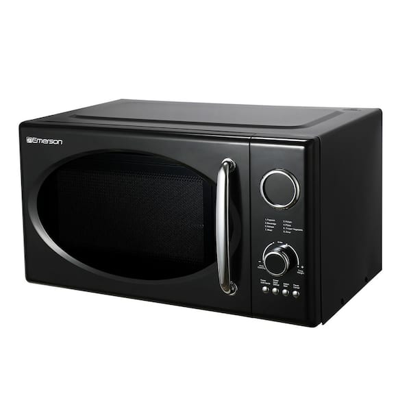 Emerson Emerson 0.9 cu. ft., 800W Retro Black Microwave Oven with Grill  MWRG0901BK - The Home Depot