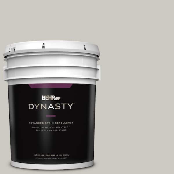 BEHR DYNASTY 5 gal. Designer Collection #DC-008 Gratifying Gray Eggshell Enamel Interior Stain-Blocking Paint & Primer