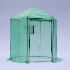 82.68 in. W x 82.68 in. D x 90.55 in. H Heavy-Duty Plastic Green Greenhouse