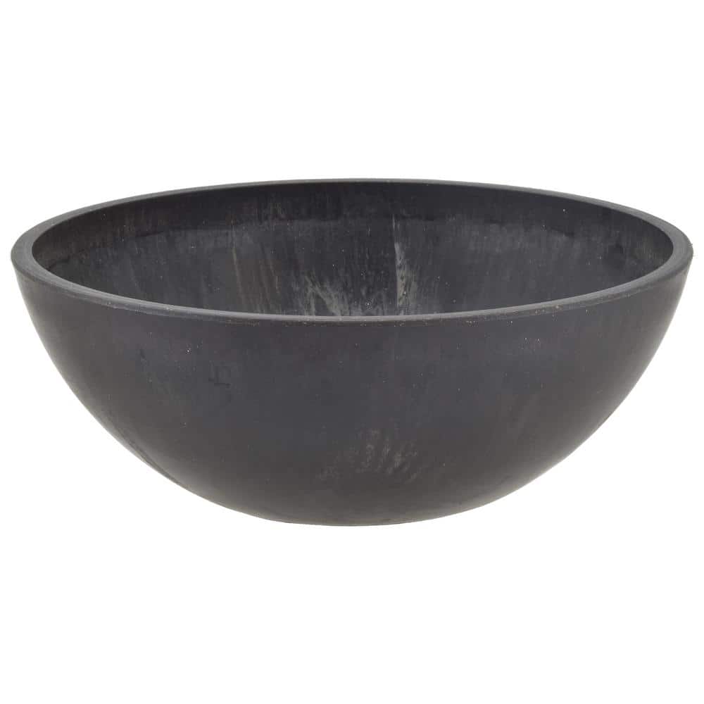 Eco-Friendly Dark Charcoal 8" Round Indoor/Outdoor Planter