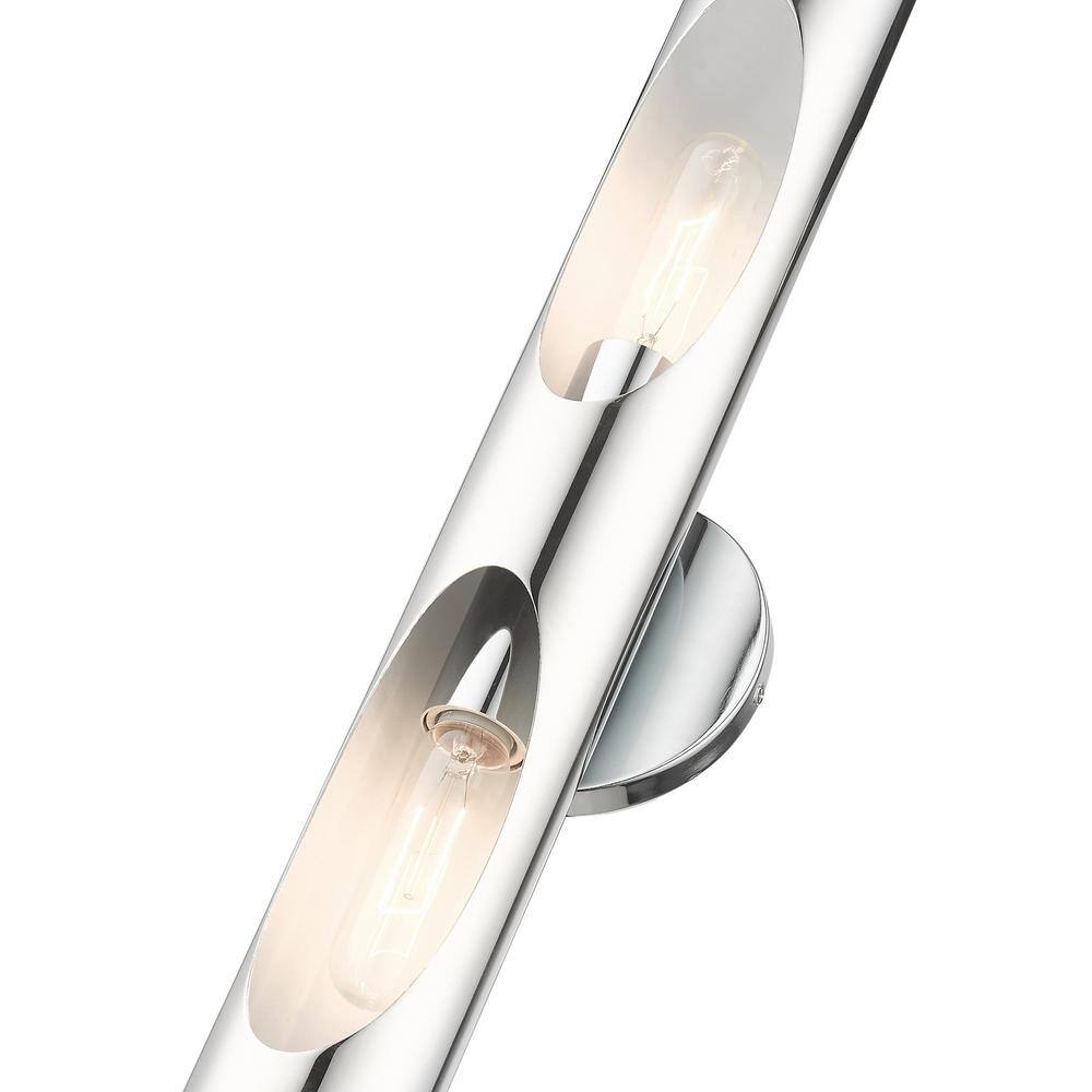 Novato Polished Chrome Dimmable 2-Light ADA Wall Sconce