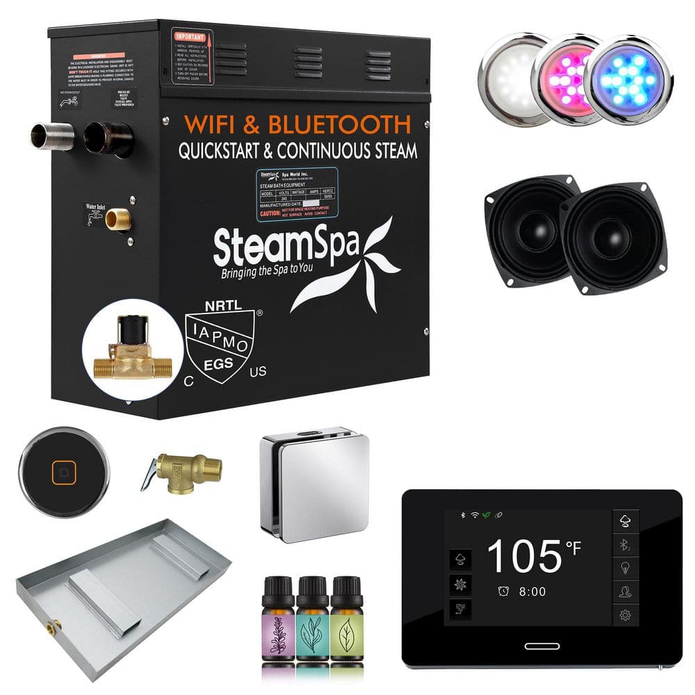Black Series 4500-Watt Steam Generator with Advanced Touch Screen, BLUETOOTH WIFI, andAuto Drain in Polished Chrome price history on PriceWatchPro