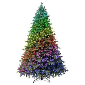 7.5 ft. Swiss Mountain Black Spruce Twinkly Rainbow Artificial Christmas Tree with 750 RGB LED Technology Lights