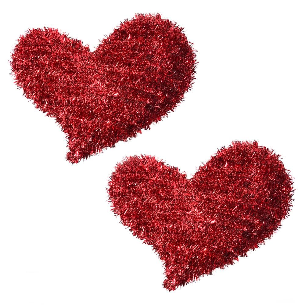 Red Glitter Heart Decor