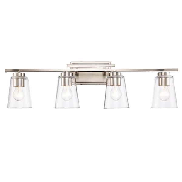 Bel Air Lighting Iris 32 in. 4-Light Brushed Nickel Bathroom Vanity ...