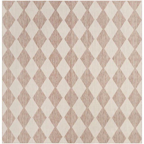 Positano Beige 12 ft. x 12 ft. Diamond Contemporary Square Area Rug