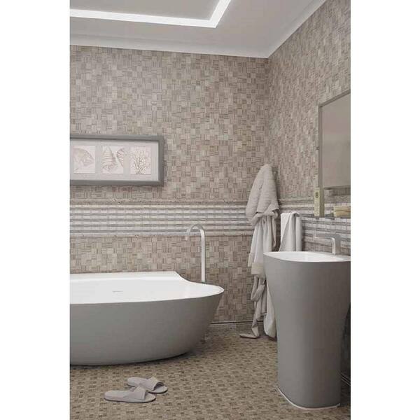 Apollo Tile Heritage Eastern White 12-in x 12-in Polished Natural Stone Marble Linear Floor and Wall Tile (4.83-sq. ft/ Carton)