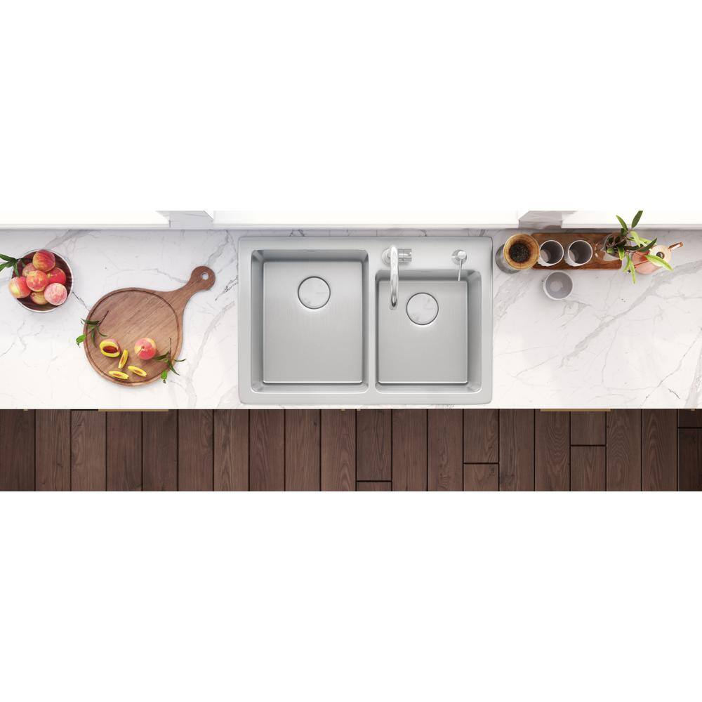 Ruvati 36" Stainless Steel Double Bowl Drop-In Kitchen Sink