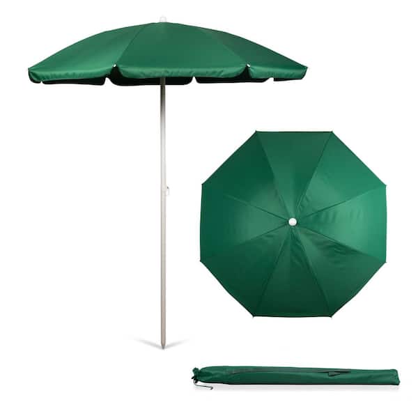 Picnic Time 5.5 ft. Beach Patio Umbrella in Hunter Green