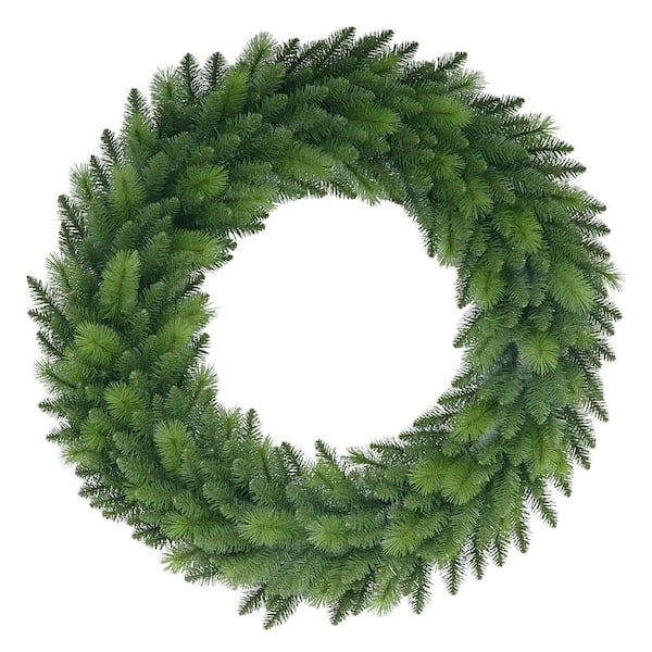 Puleo International 48 in. Green Unlit Artificial Spruce Wreath