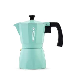 6-Cups Mint Aluminum Espresso Machine Coffee Maker