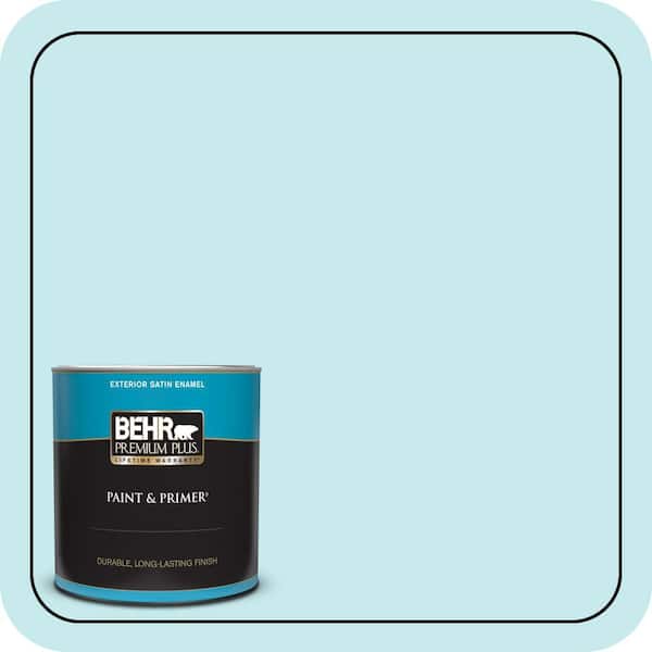 BEHR PREMIUM PLUS 1 qt. #P470-1 Silent Breeze Satin Enamel Exterior Paint & Primer