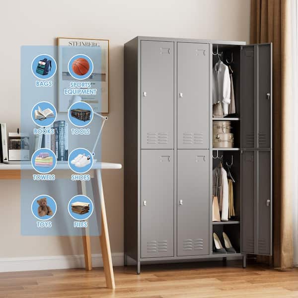 Hephastu 35.5 in. W x 72 in. H x 16 in. D Freestanding Cabinets