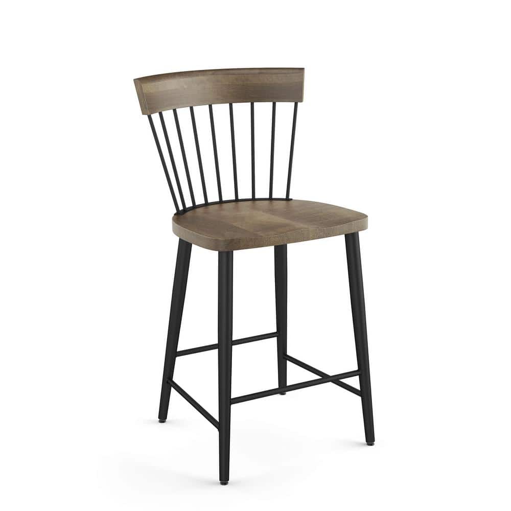 Amisco Amisco Angelina 26 in. Counter Stool Beige Wood/Black Metal